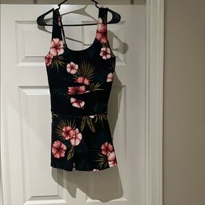 Floral Black Sleeveless Dress
